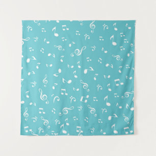 Music notes pattern tapestry