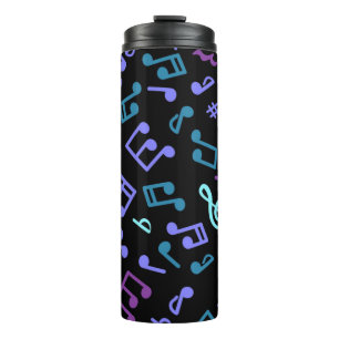 Music notes pattern thermal tumbler