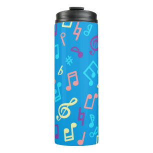 Music notes pattern thermal tumbler