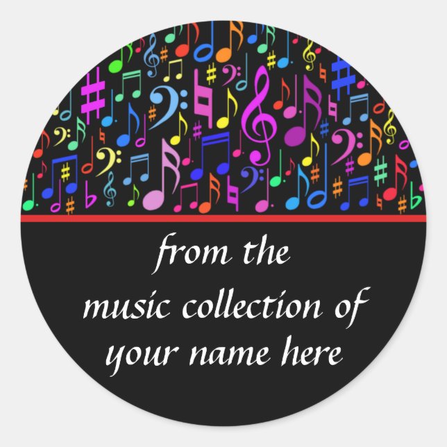 Music Notes Personalised Sticker (Front)