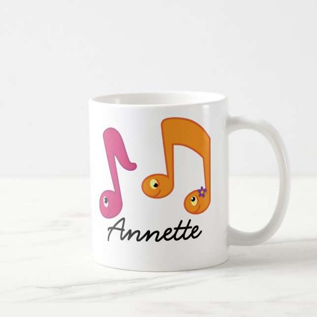 Music Notes Piano Musician Personalised Mug (Right)