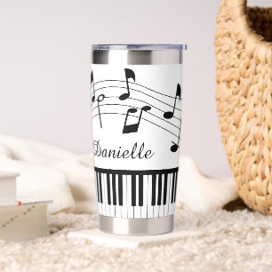 Music Notes Piano Personalized Custom Colors Insulated Tumbler