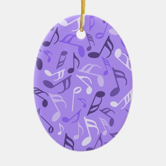 Music Notes Purple Ceramic Tree Decoration (Front)