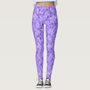 Music Notes Purple Leggings