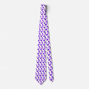 Music Notes Purple Pattern White Tie