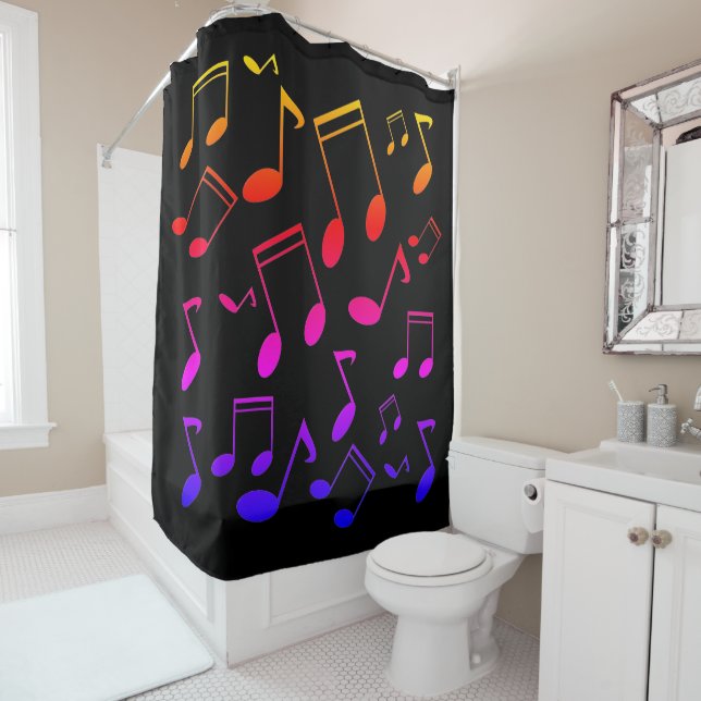 Music notes Rainbow colours Shower Curtain (In Situ)
