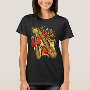 Music Notes Saxophonist Musician Jazz Saxophone T-Shirt