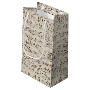 Music notes small gift bag