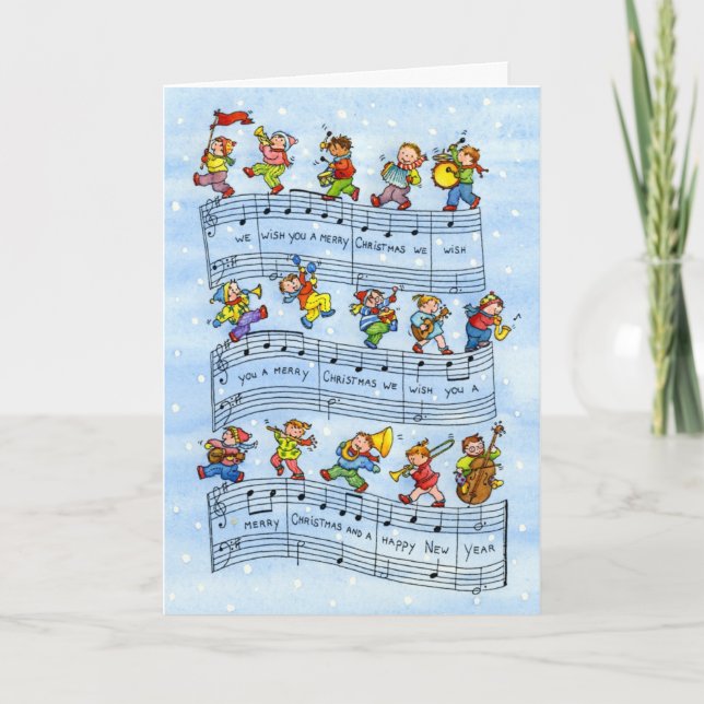 Music Notes Song for Kids-Christmas Greeting Card (Front)