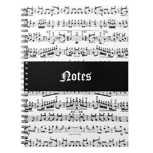 Music Notes Spiral Notebook (Front)
