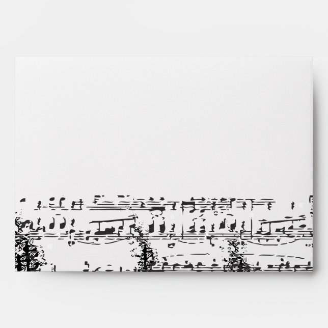 Music Notes Stars Bar Mitzvah Invitation blue Envelope (Front)