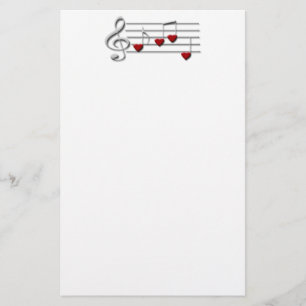 music notes stationery