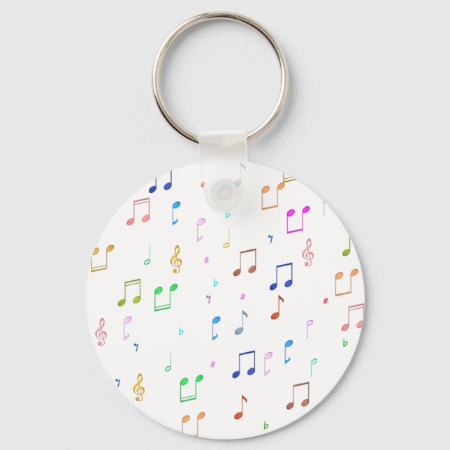 Music Notes & Symbols Key Ring (Front)