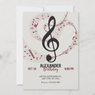Music notes symphony  invitation