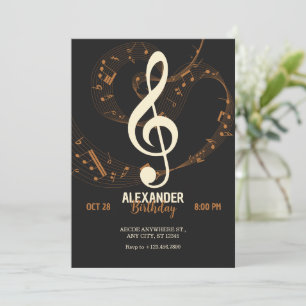 Music notes symphony invitation