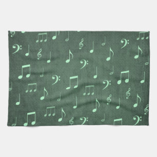 music notes tea towel
