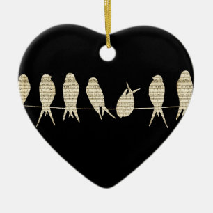 Music Notes Teacher Office Animal Bird Destiny Ceramic Tree Decoration