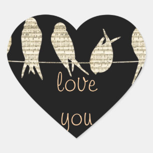 Music Notes Teacher Office Animal Bird Destiny Heart Sticker