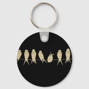 Music Notes Teacher Office Animal Bird Destiny Key Ring