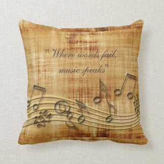 Music Notes Throw Pillow