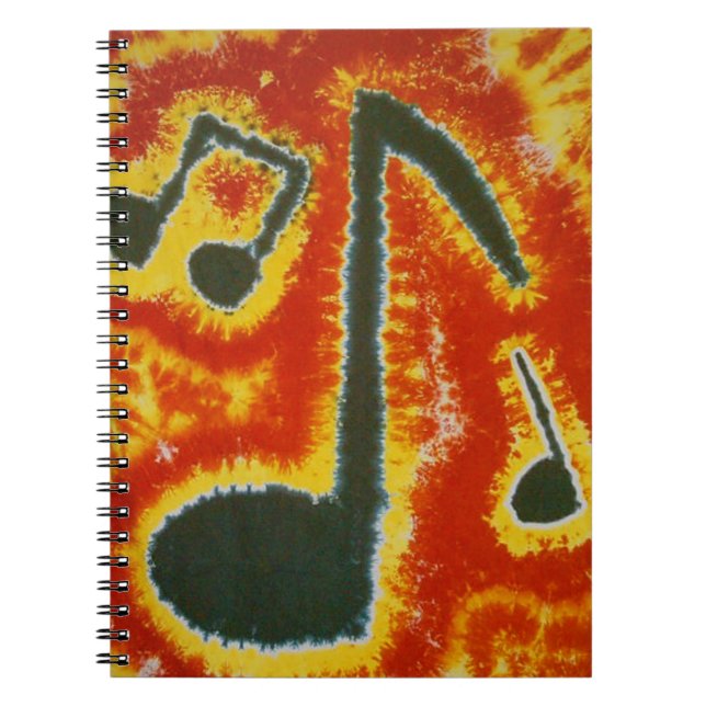 Music Notes Tie Dye Notebook (Front)