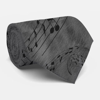MUSIC NOTES-TIE-GRAY TIE