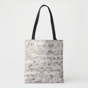 Music notes tote bag