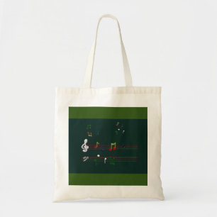 Music Notes Tote Bag Green