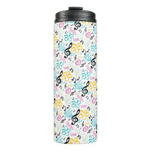 Music Notes Treble Clef 90s Style Musician Gift Thermal Tumbler
