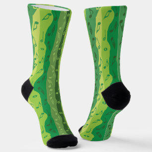 Music Notes Vertical Stripes Socks