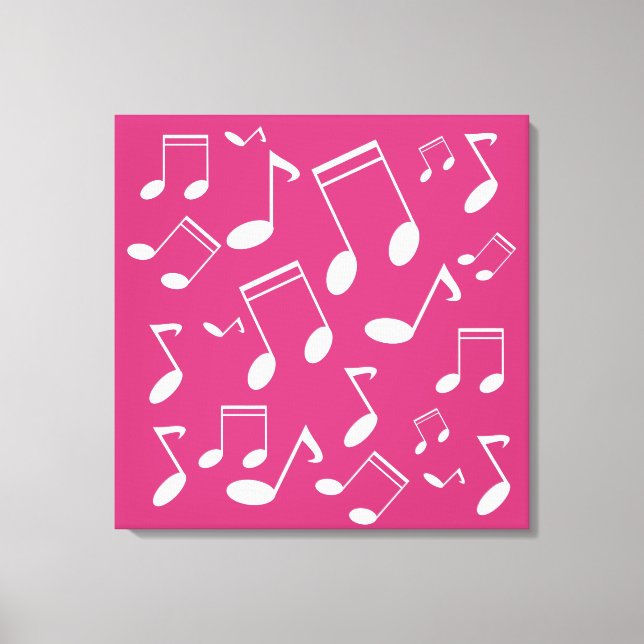 Music notes white canvas print (Front)