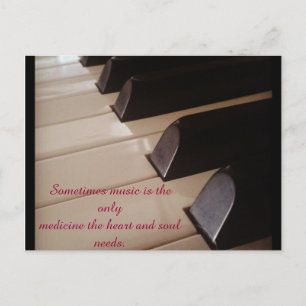 Music notes with quote on. postcard