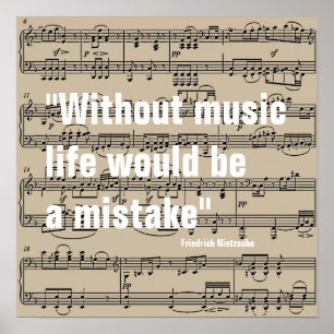 music notes with quote poster