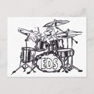 Music Octopus Colouring Plate Postcard