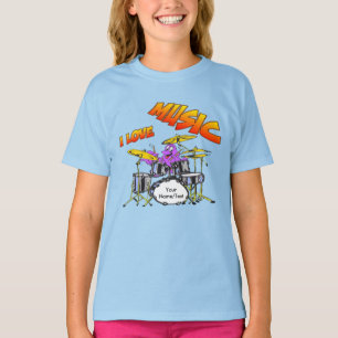 Music Octopus Customisable Blue Kids T-shirt