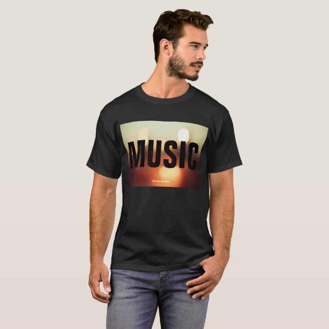 Music On Bokeh Lights T-Shirt (Front Full)