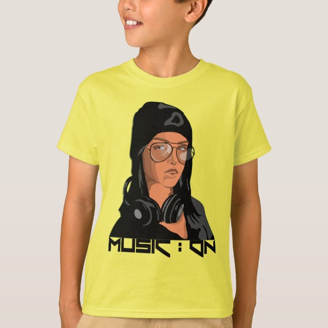 Music On Kids' Basic T-Shirt (Front)