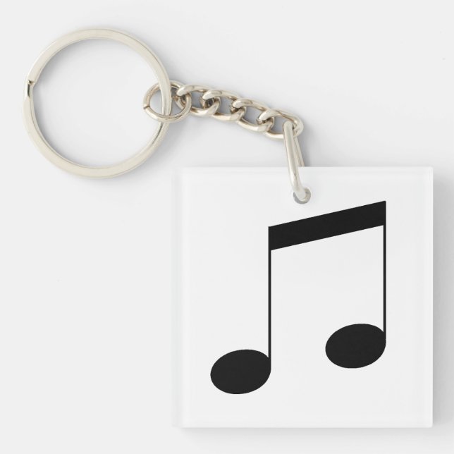 Music One Black Beam Note, Key Ring (Front)