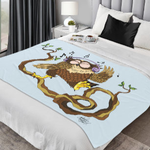Music Owl Fleece Blanket