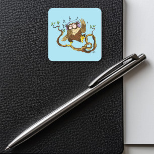 Music Owl Square Sticker