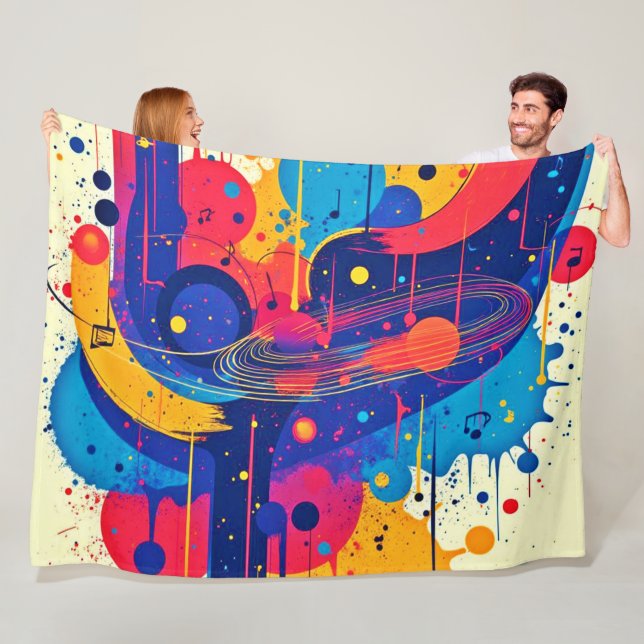 Music Paints Emotion Fleece Blanket (In Situ)