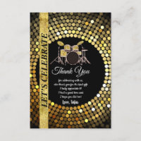 music party, drum set adult, thank you card