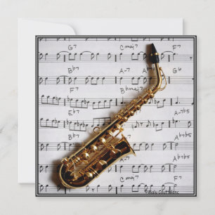 Music Party Saxophone Jazz Customisable Invitation