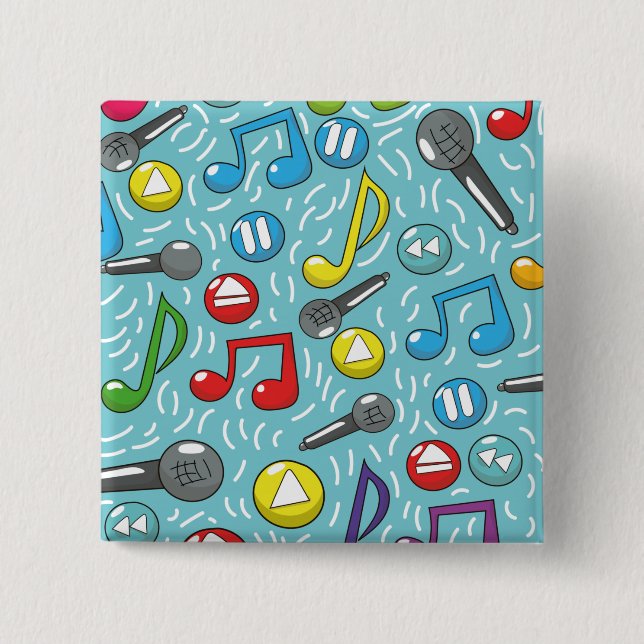Music pattern 15 cm square badge (Front)