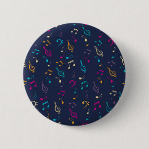 Music pattern 6 cm round badge