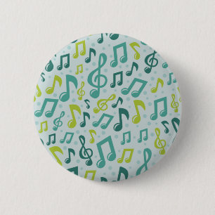 Music pattern 6 cm round badge