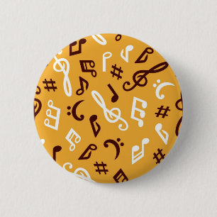 Music pattern 6 cm round badge