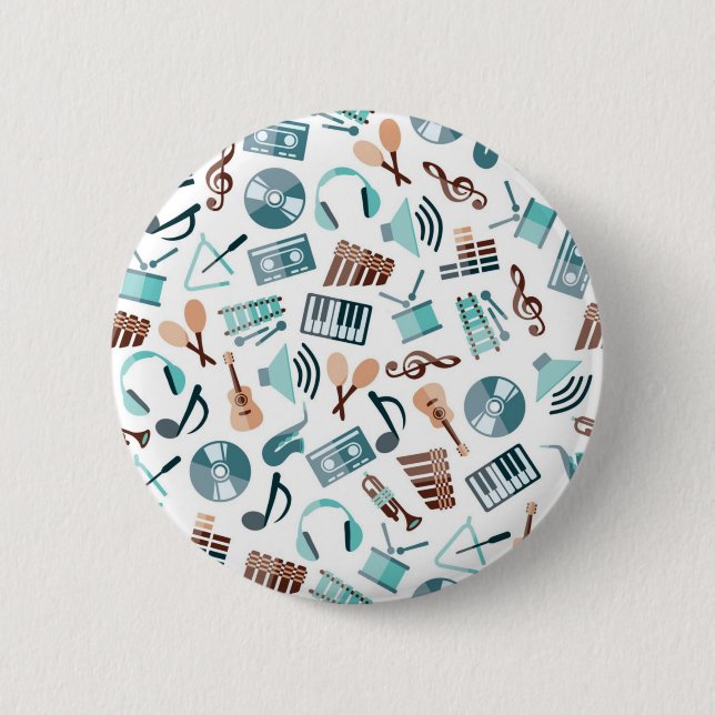Music pattern 6 cm round badge (Front)