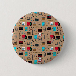 Music Pattern, Acoustic Session, Rock n Roll, Indi 6 Cm Round Badge