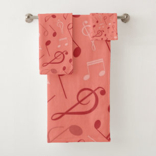 Music pattern bath towel set